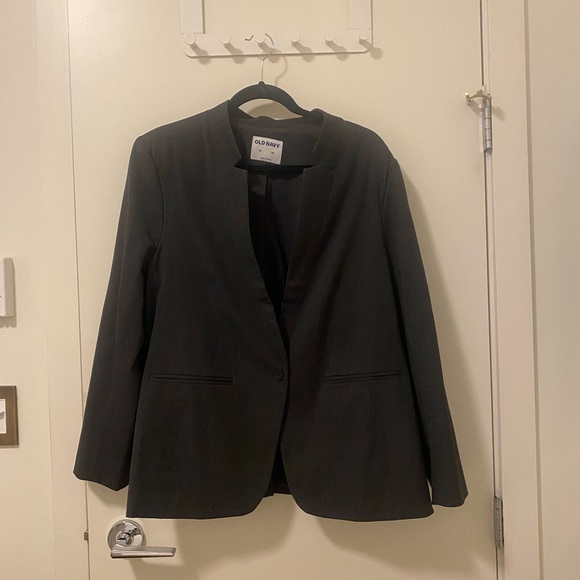 heather grey twill notch blazer XL - Picture 3 of 4